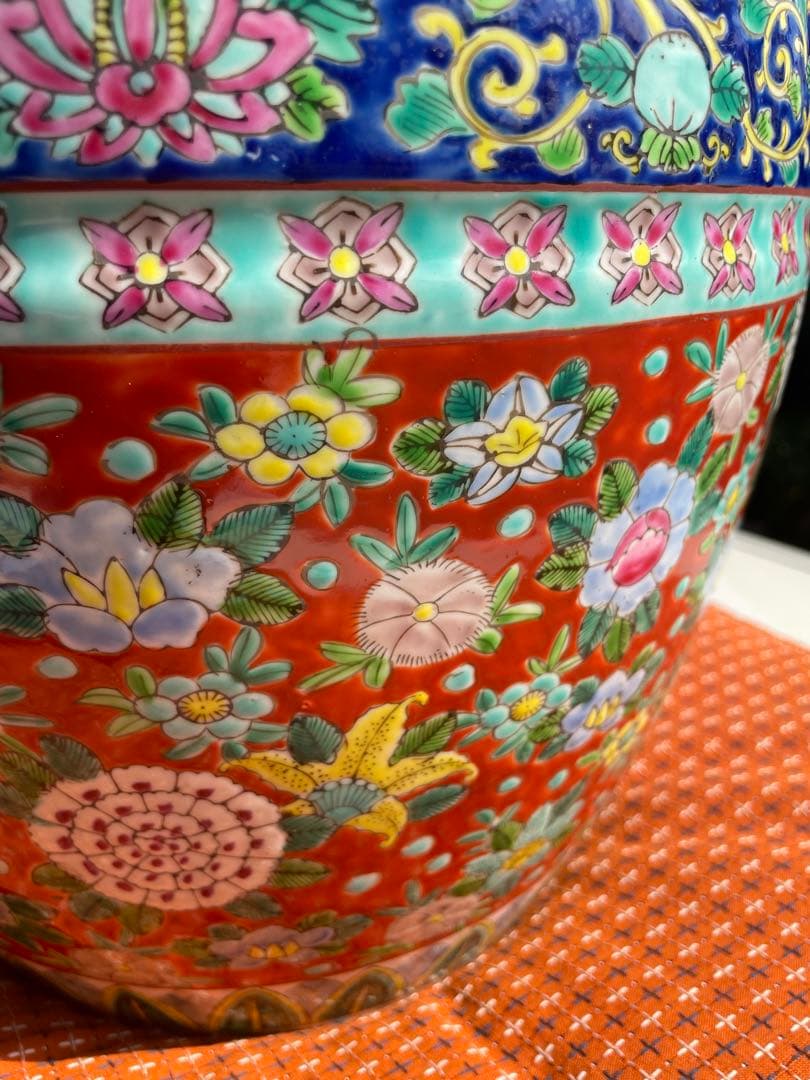 錦手　伊万里焼○○火鉢　※木箱入り❗️