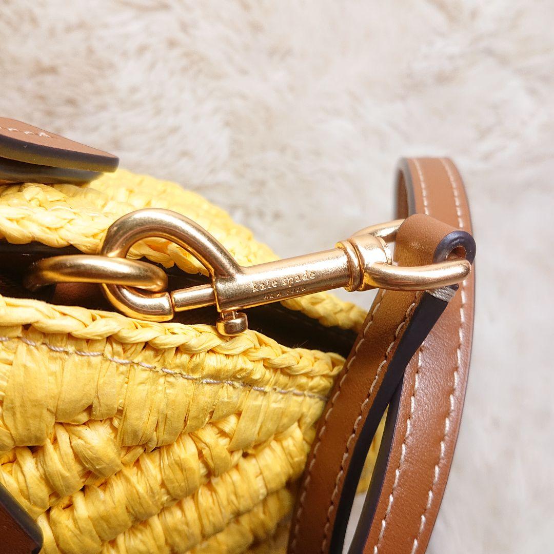 ケイトスペード レモン ドロップ ストロー クロスボディ トートバッグ イエロー
