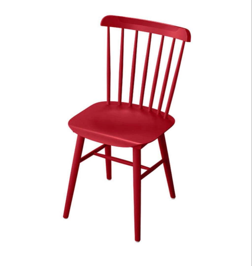 ④Oliver　ダイニングチェア ウィンザーチェア　希少 レッド まとめ買いOK