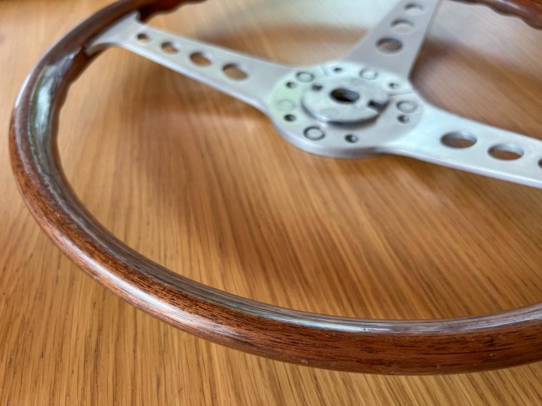 レスレストン　グランプリ　ウッドステアリング　390mm　カラー付き　当時もの