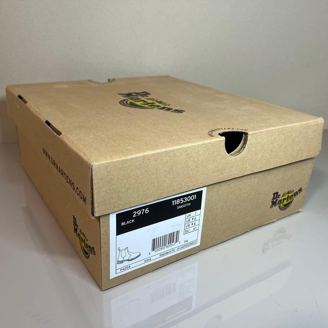 【美品】ドクターマーチン サイドゴアブーツ 2976 UK7 ブラック 箱付き
