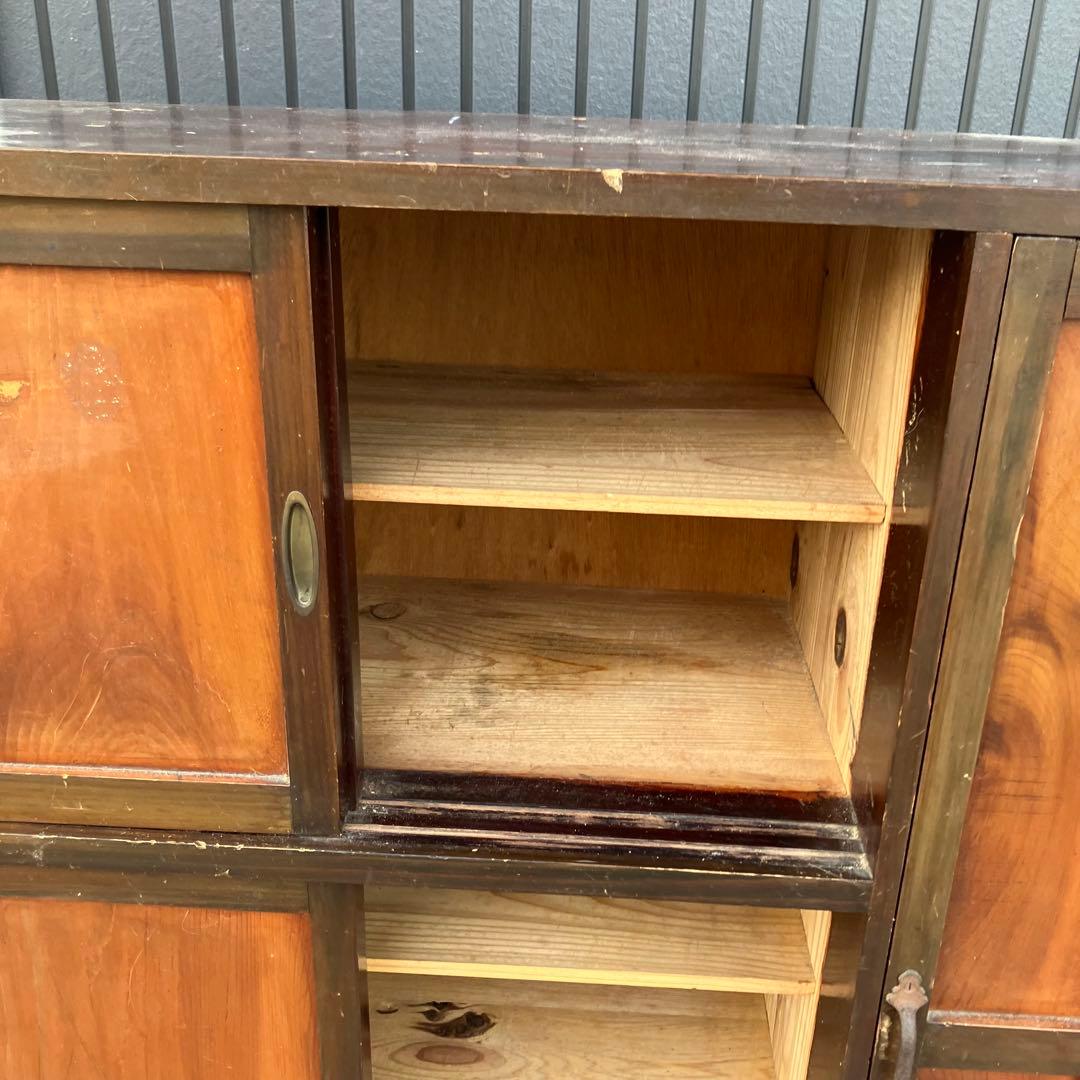 昭和レトロ 古家具 木製収納棚 下駄箱 シューズラック サイドボード 古道具箪笥