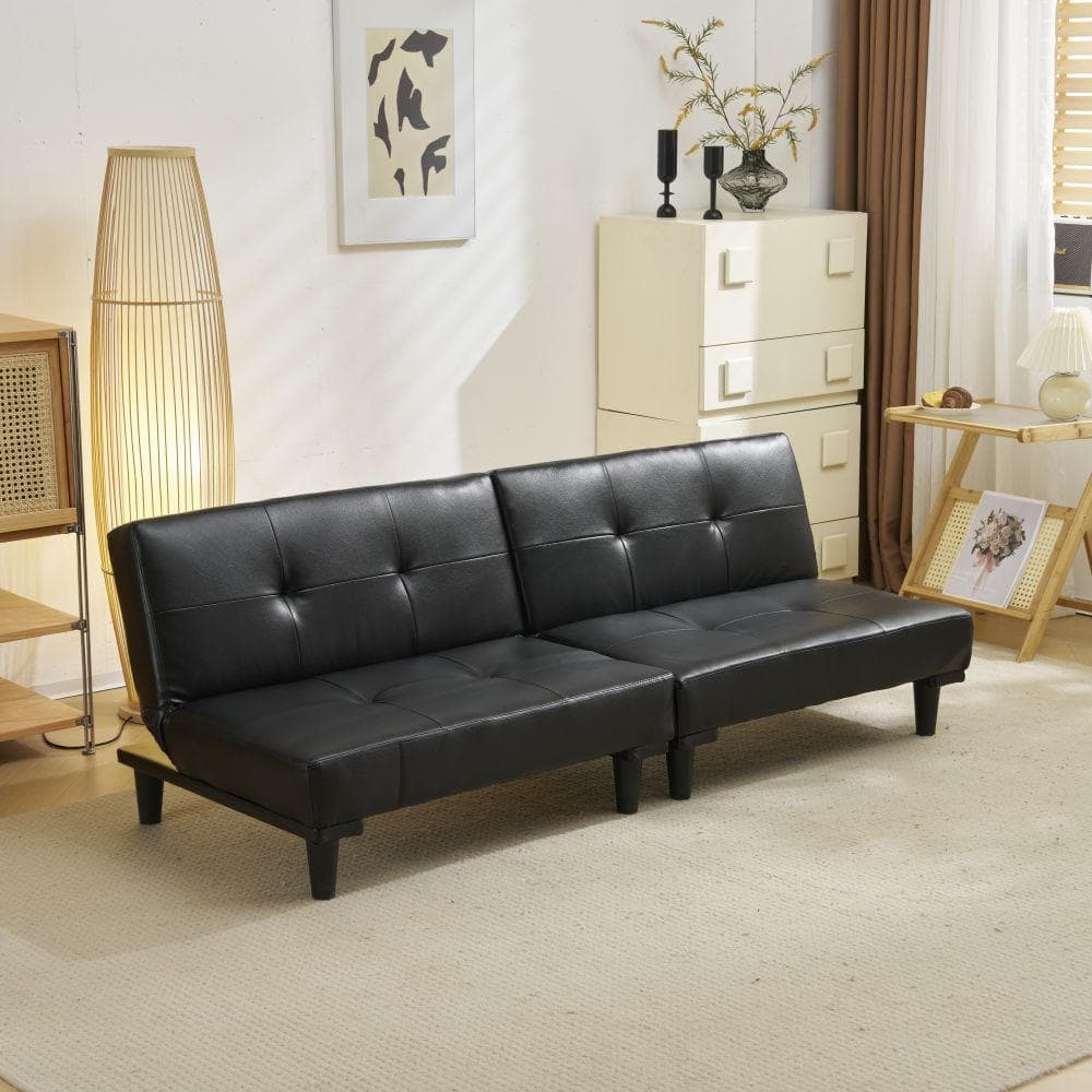 ソファ ベッド ロータイプ 2人 PU リクライニングソファ 背もたれ3段階