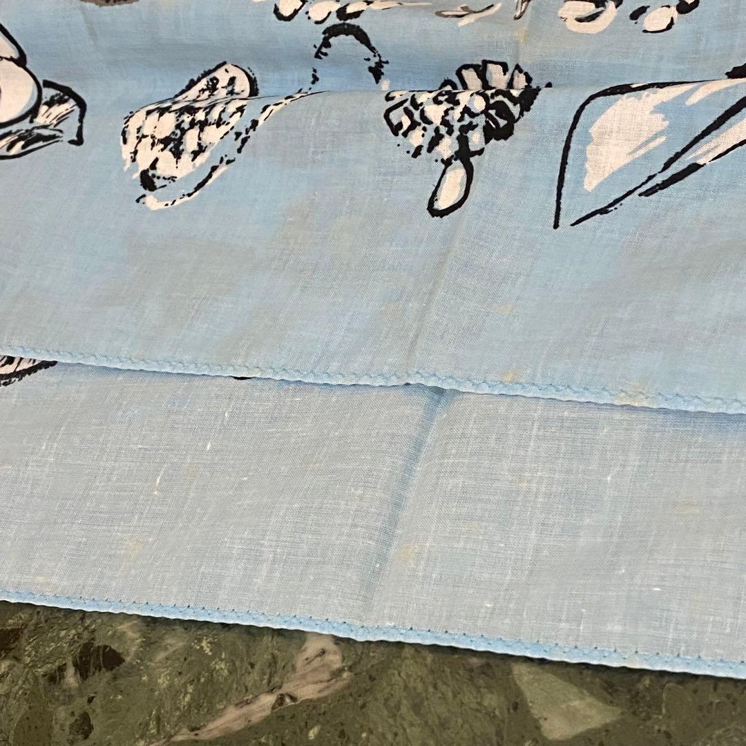 VINTAGE CHANEL ハンカチーフ ブルー カメリア ココマーク