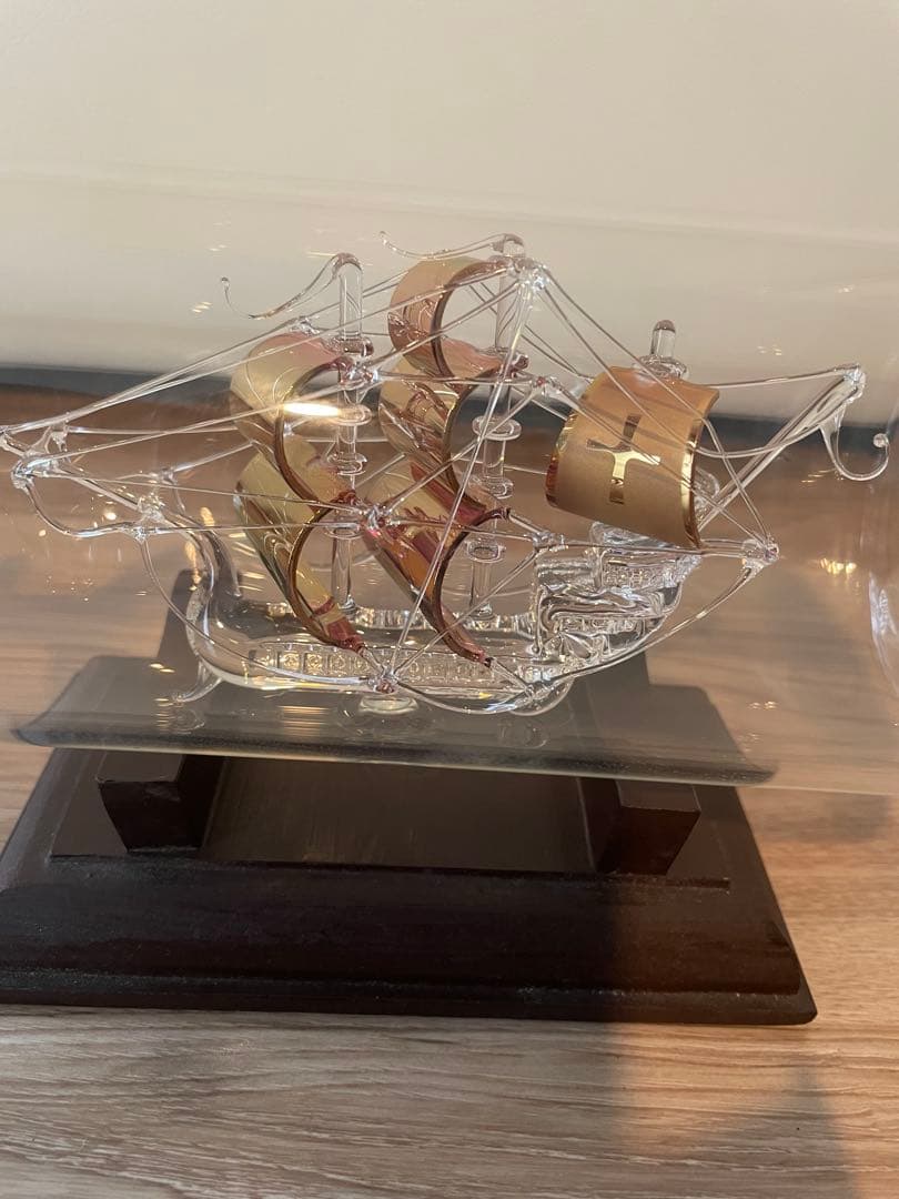 美品　ガラス瓶アート(帆船)