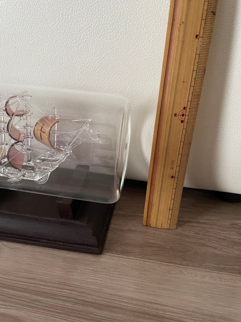 美品　ガラス瓶アート(帆船)