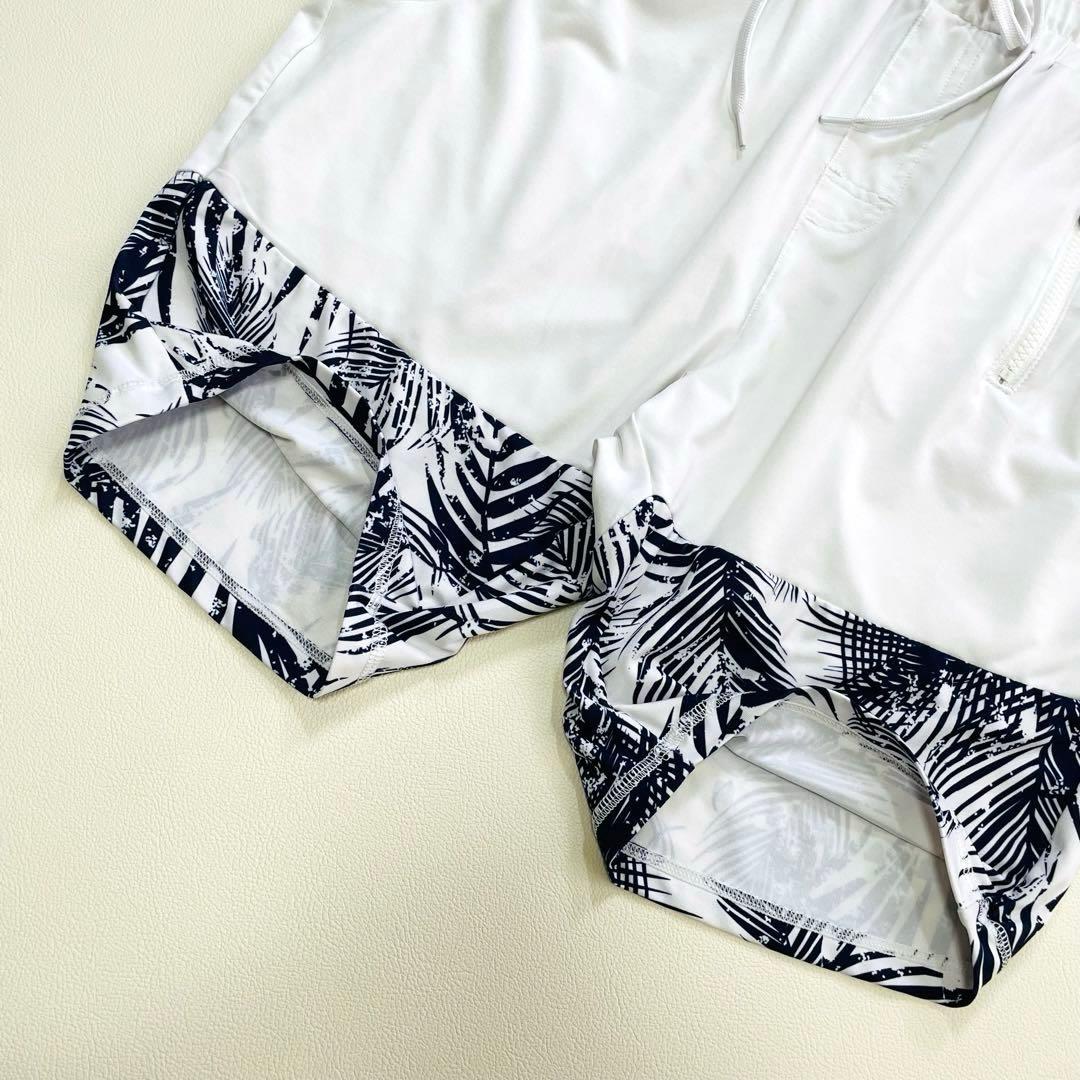 6163　6164【美品】ムータマリン　上下セット　ボタニカル　リーフ　ホワイト