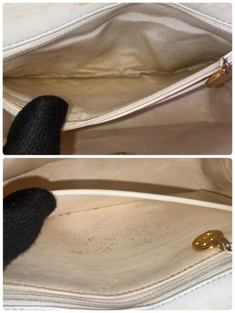 極美品 CHANELマトラッセ チェーン ショルダーバック アイボリー シール