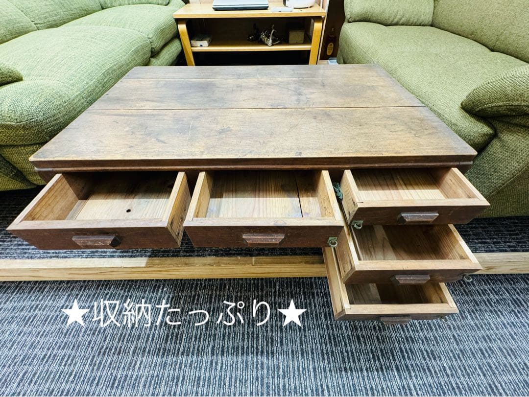 昭和レトロ！希少品！ちゃぶ台　座卓　テーブル　机　引き出し　民藝家具　書斎机 和
