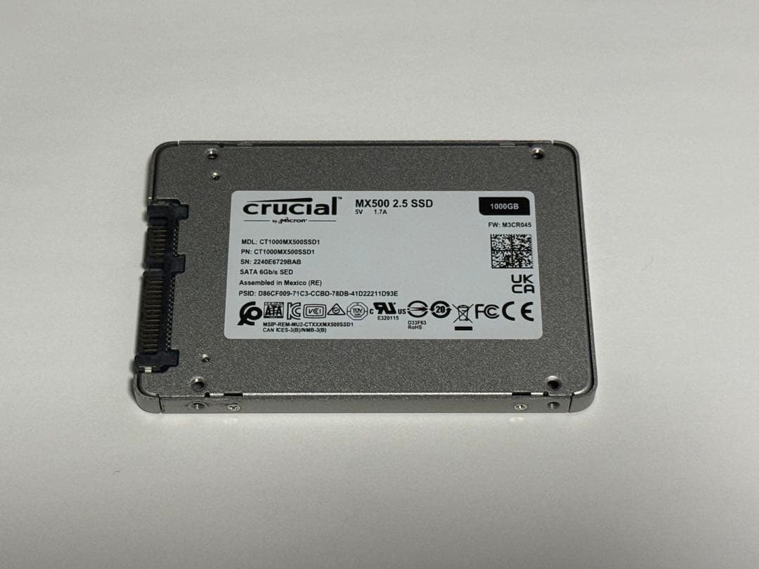 内蔵型SSD Crucial MX500 CT1000MX500SSD1 1TB SSD
