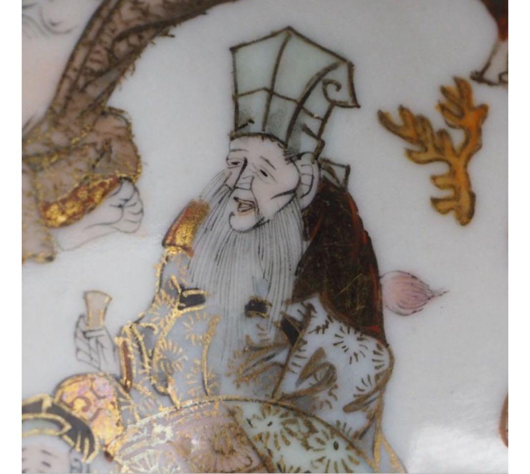 送料無料　明治期　井出 善太郎商店製　九谷焼　細密画　ぐい呑み/杯/盃 酒器①