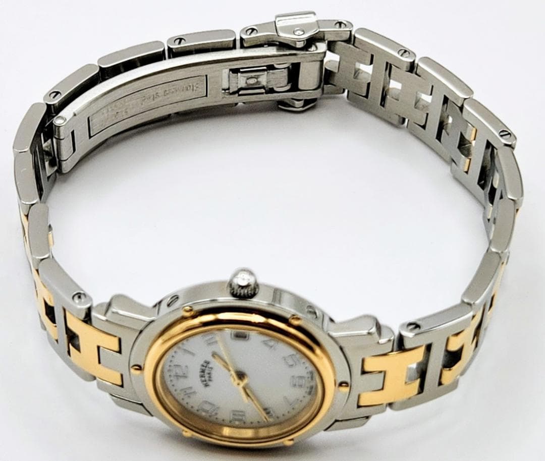 HERMES　CL4.220　エルメス　クリッパー　 Whiteシェル 保証書付