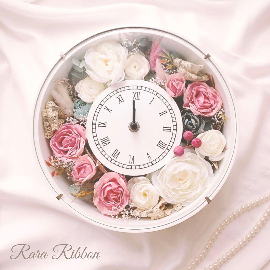 花時計 壁掛け時計 ギフト おしゃれ プレゼント 両親贈呈用 ウエディングギフト