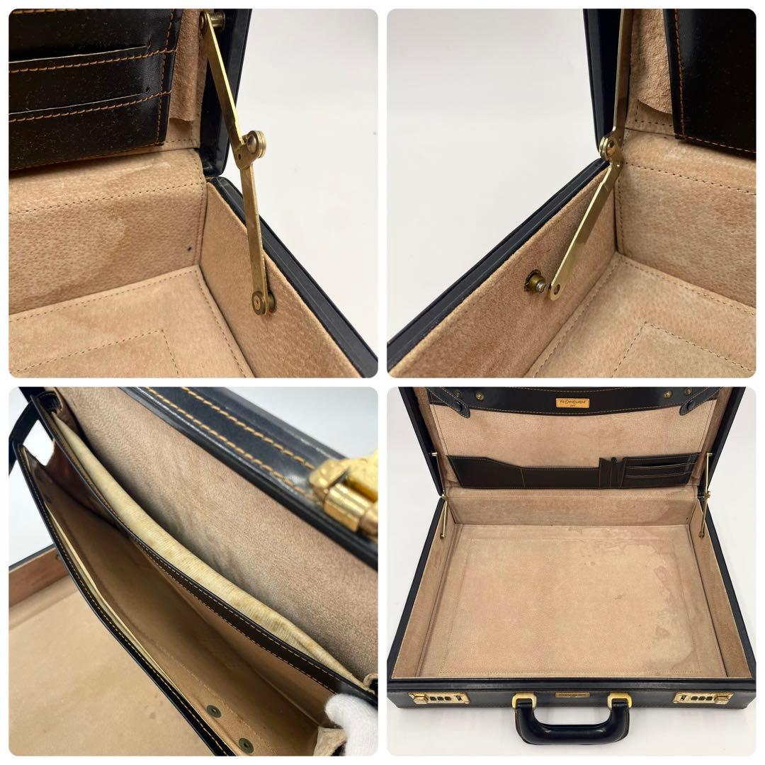 【入手困難】イヴ サン ローラン YSL レザー アタッシュケース ブラックA4
