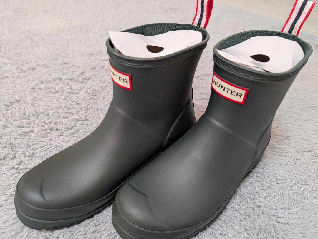 【美品】HUNTER ダークグリーン ショートブーツ