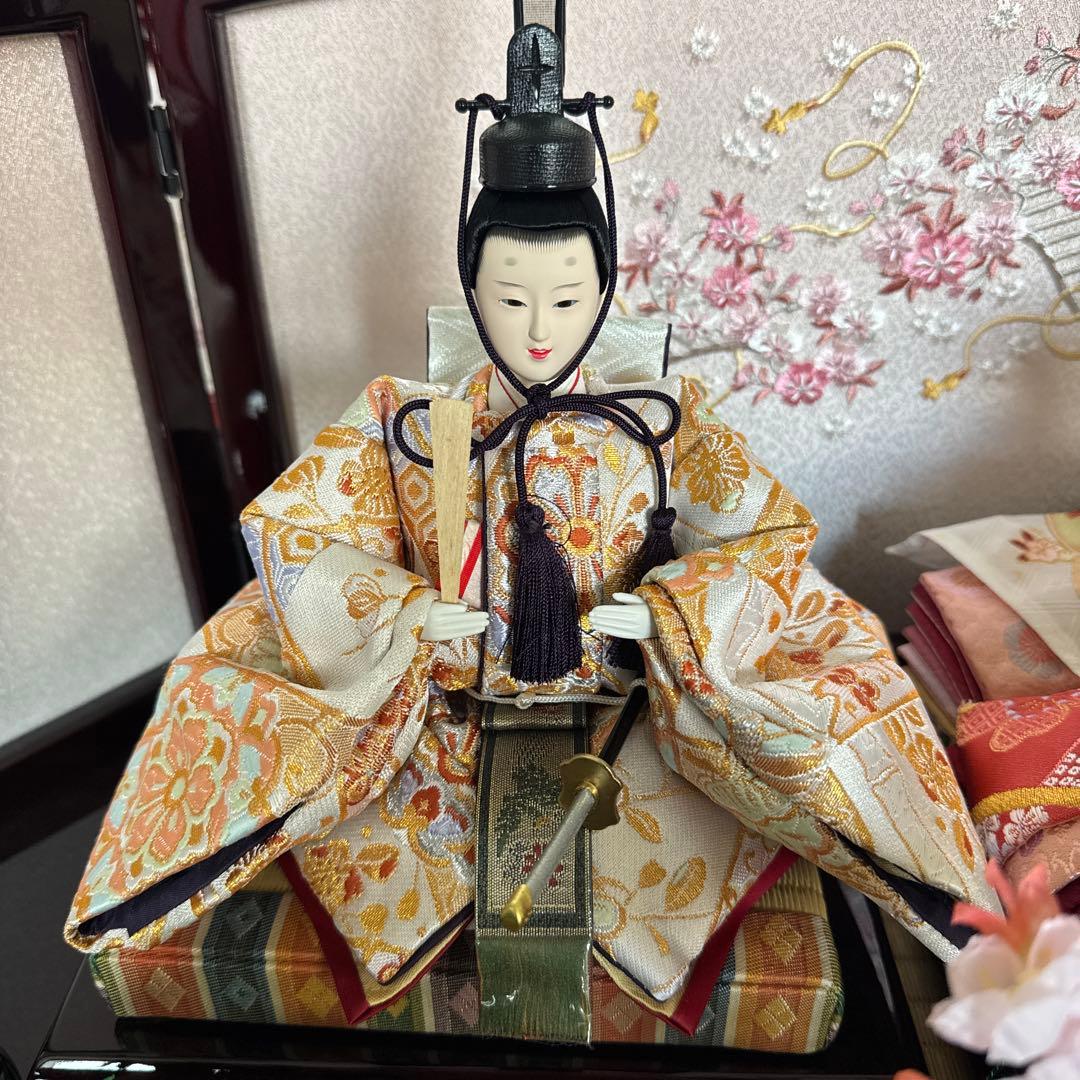 祐月　雛人形　初節句　収納飾り箱付きタイプ