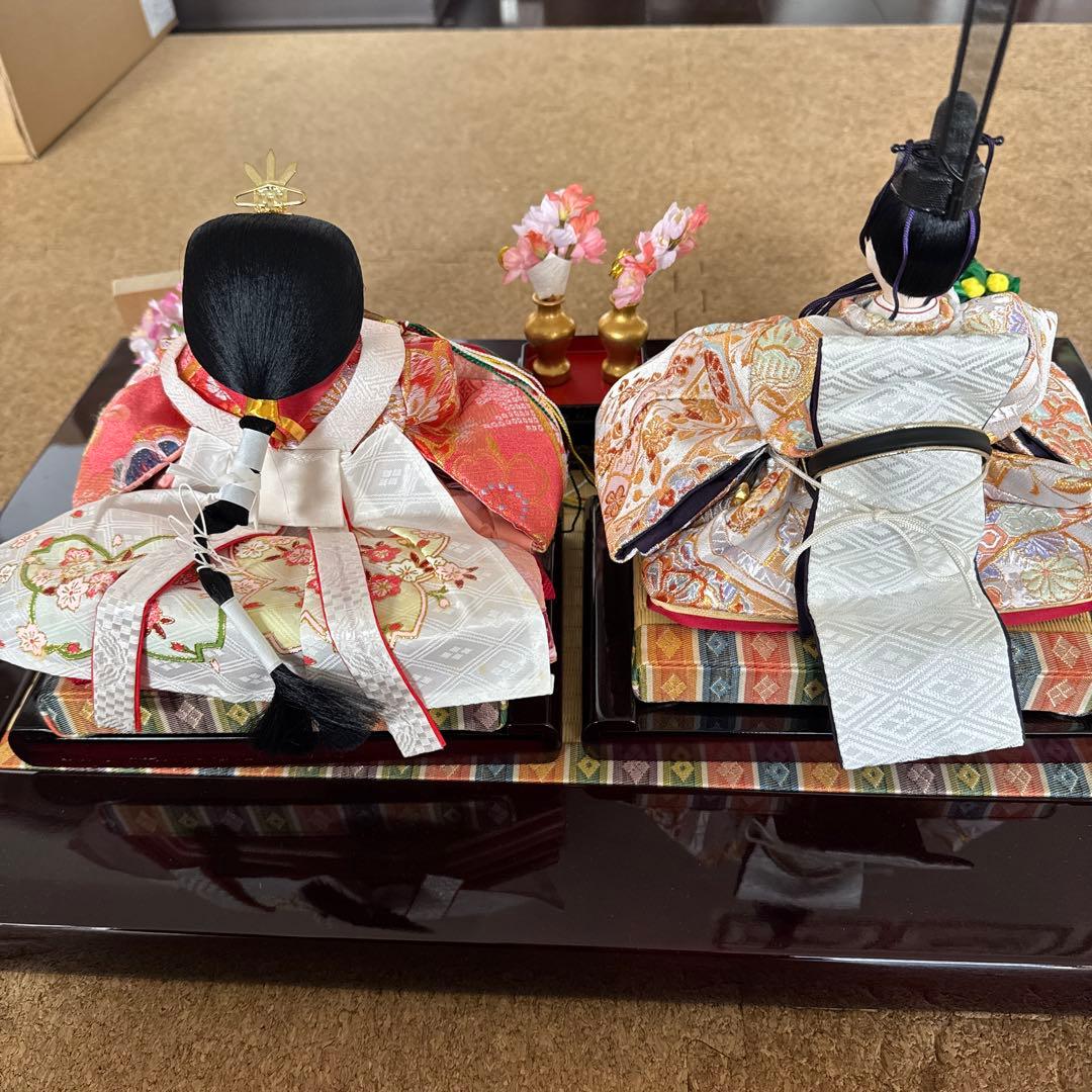 祐月　雛人形　初節句　収納飾り箱付きタイプ