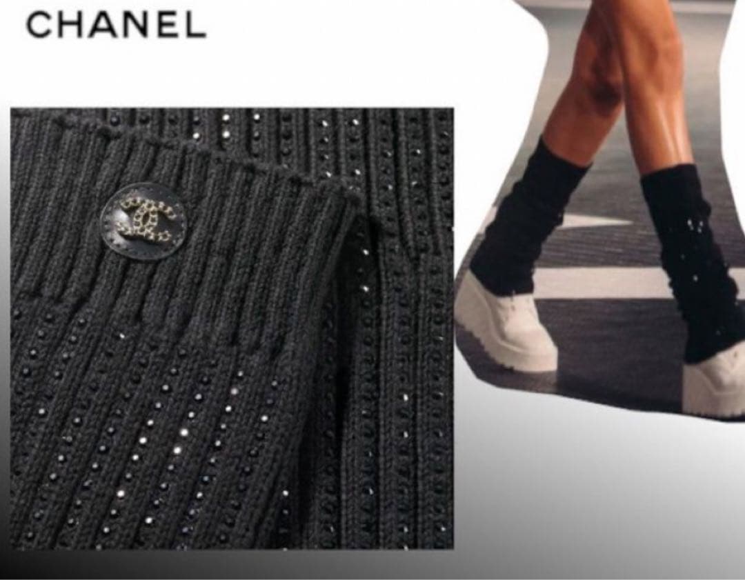 CHANEL シャネル　24C ゲートル　レッグウォーマー　ブラック　レア