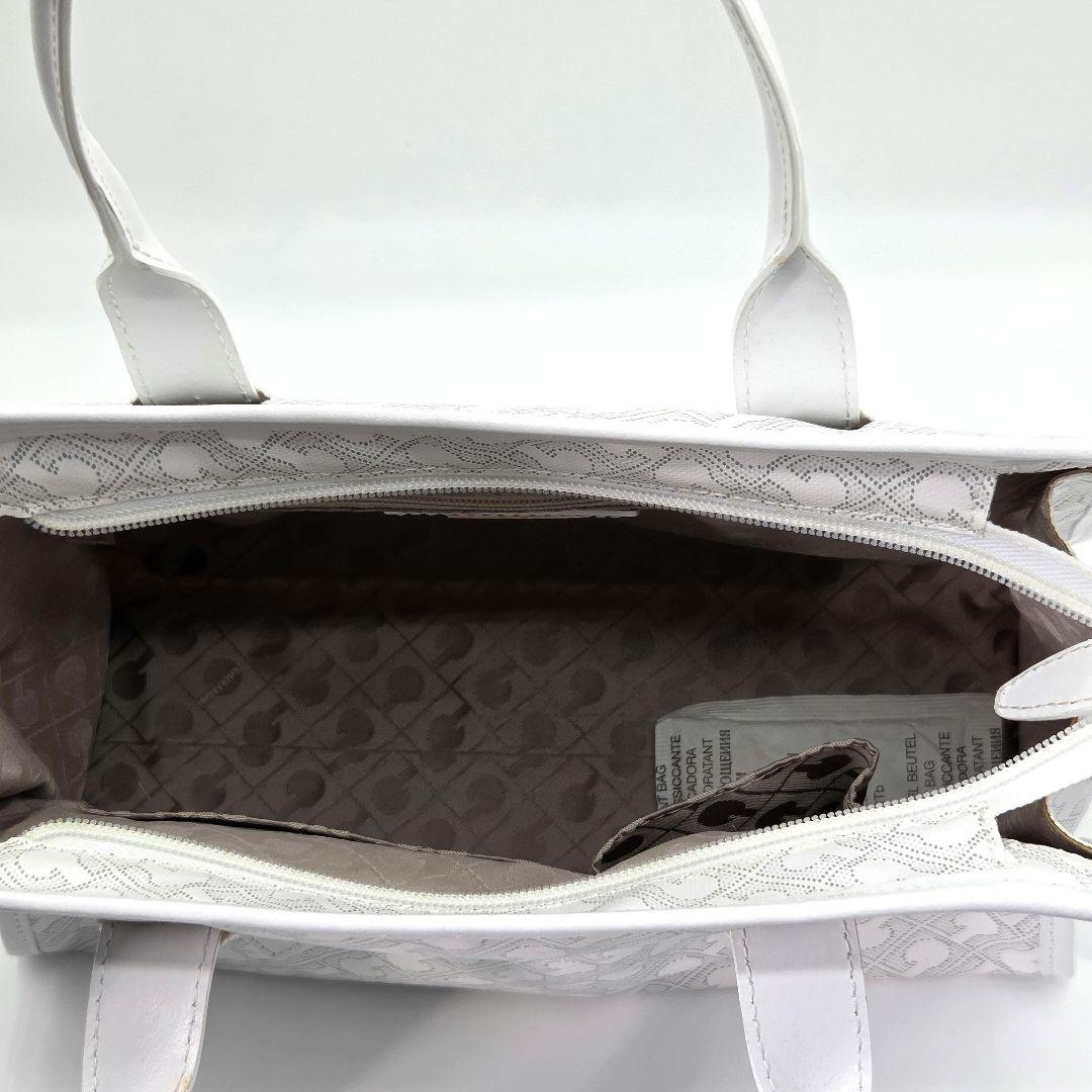 GHERARDINI ハンドバッグ 2way モノグラム レザー ソフティ 白