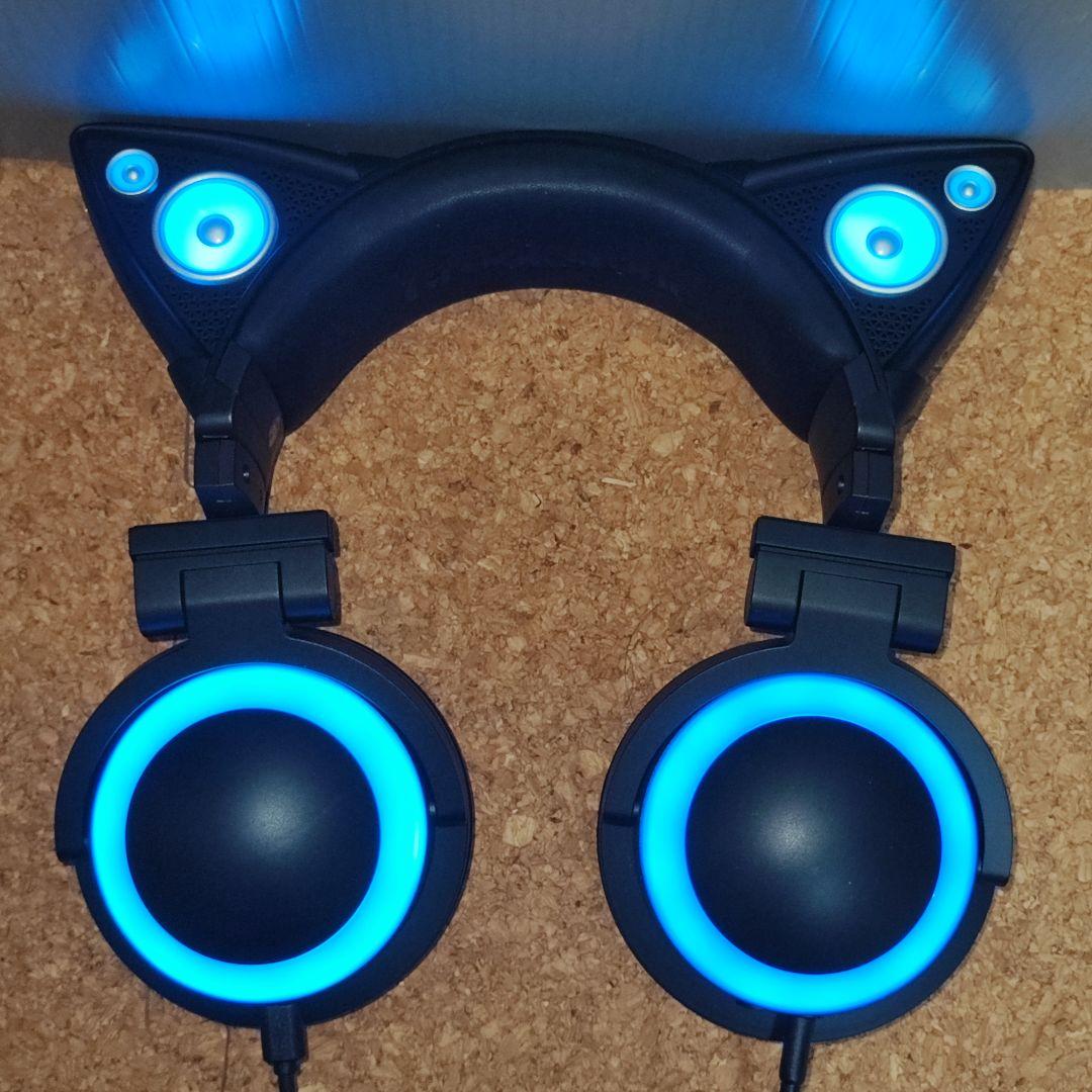 Brookstone LED付き 高機能 ネコ耳ヘッドフォン AXENTWEAR