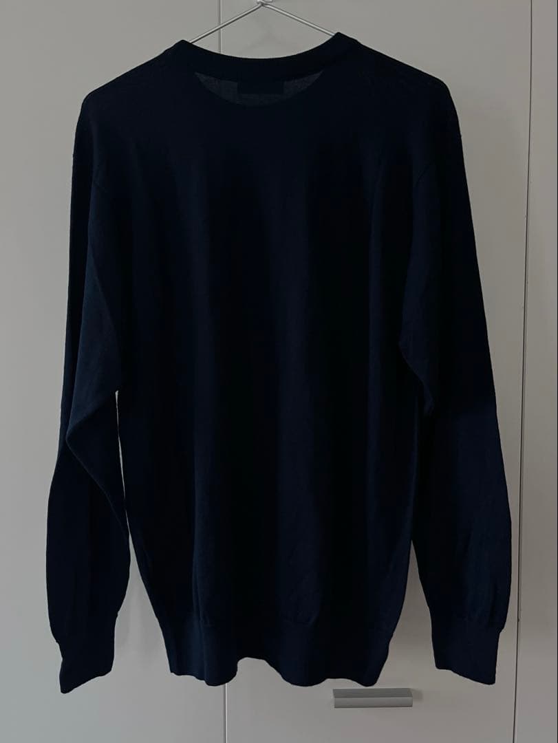 【美品】JOHN SMEDLEY クルーネックニット ネイビー M