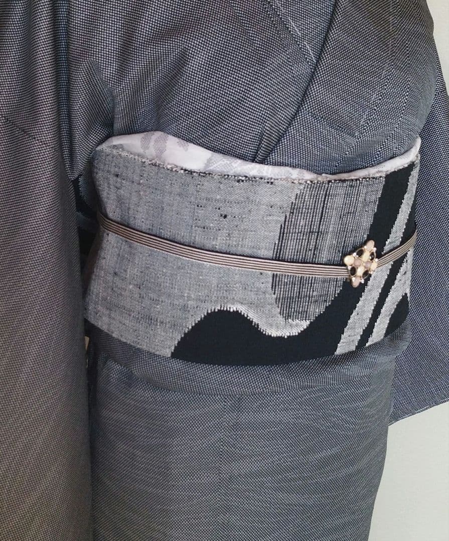 正絹　手織り真綿紬名古屋帯