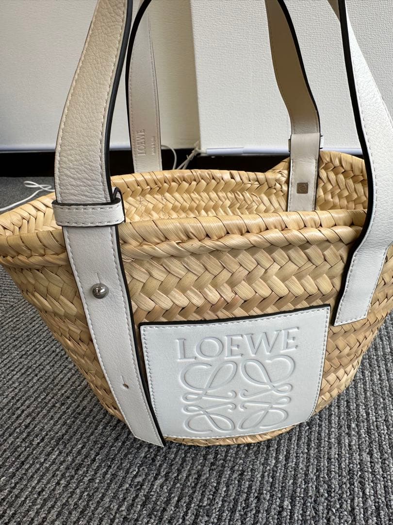 ロエベ LOEWE 【超美】バスケットバッグ　カゴバッグ　スモール　ホワイト