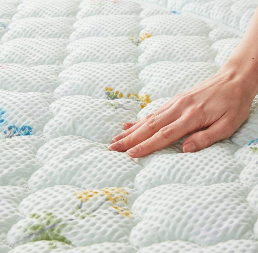 大津毛織【やわらか・さわやか 綿混リップル】キルトケット＆ 敷きパッド２点セット