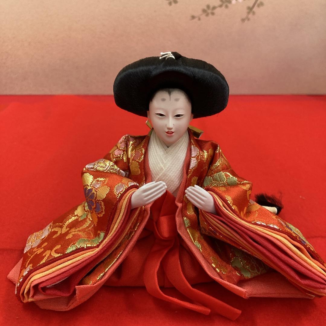 N7 　可愛いサイズの雛人形　人形のみ　西陣織金らん衣装　雛人形五人飾り