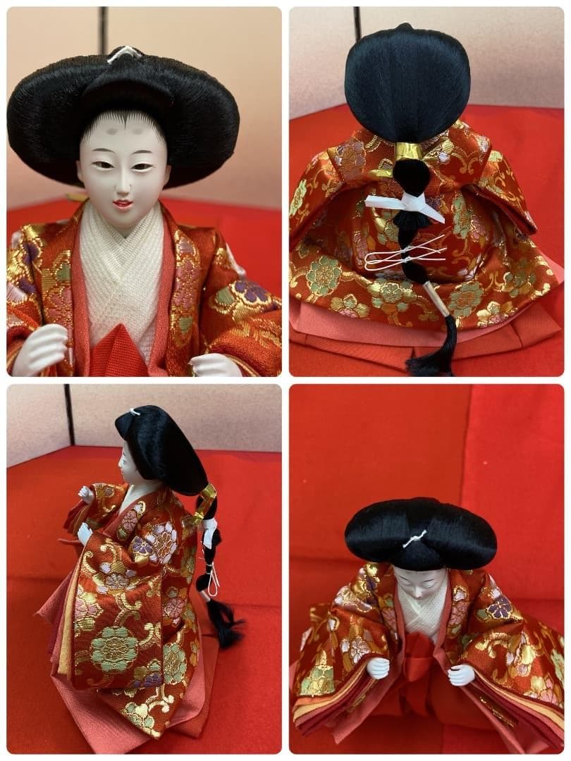 N7 　可愛いサイズの雛人形　人形のみ　西陣織金らん衣装　雛人形五人飾り