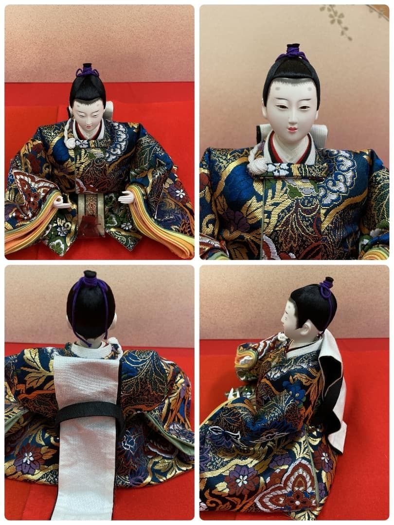 N7 　可愛いサイズの雛人形　人形のみ　西陣織金らん衣装　雛人形五人飾り