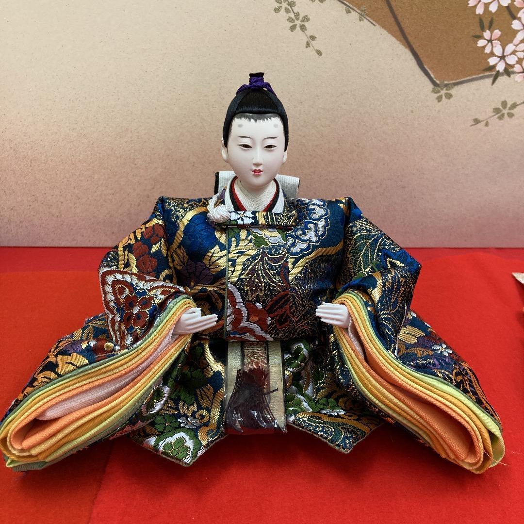 N7 　可愛いサイズの雛人形　人形のみ　西陣織金らん衣装　雛人形五人飾り