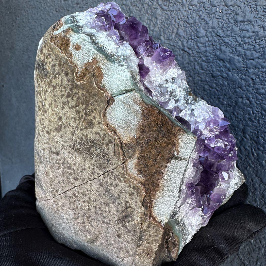 値下げ❗️欠けあり❗️濃紫の煌めきウルグアイ産☆アメジストクラスターA1176