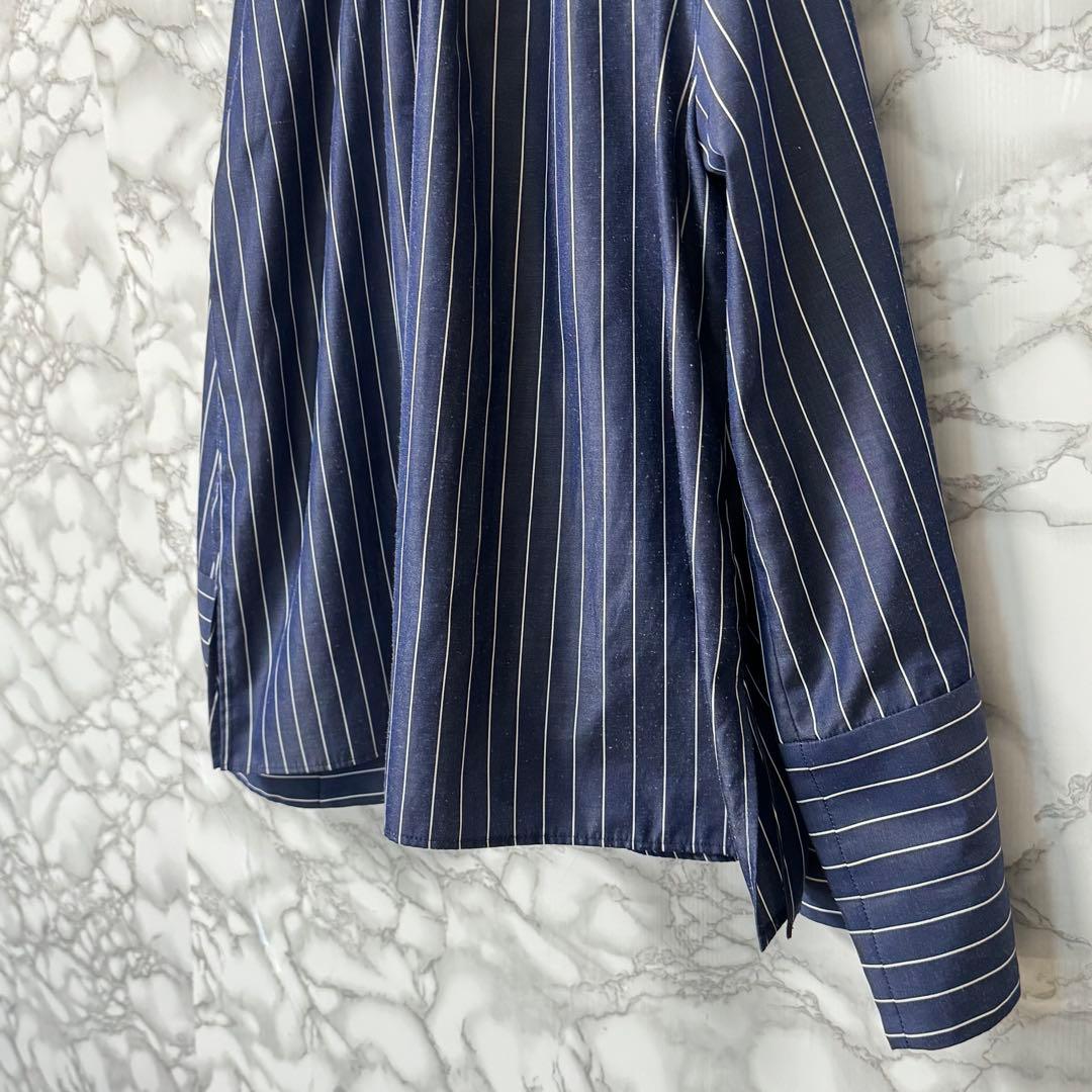 【アドーア】 ストライプ カジュアルシャツ Lサイズ