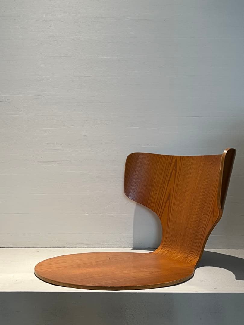 セール 希少 天童木工 剣持勇 ヴィンテージ カブト座椅子／欅材プライウッド