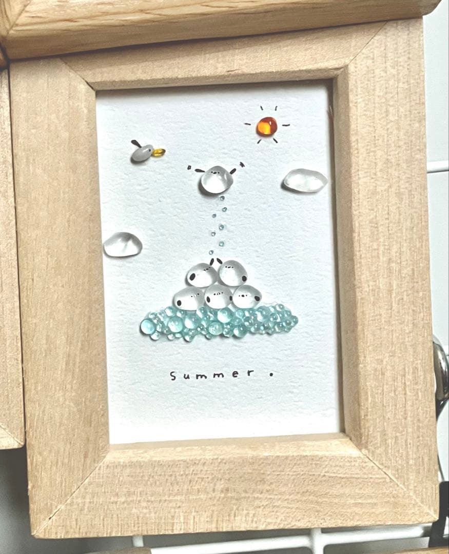ハンドメイド作品セット⭐︎シマエナガ　シーグラスアート
