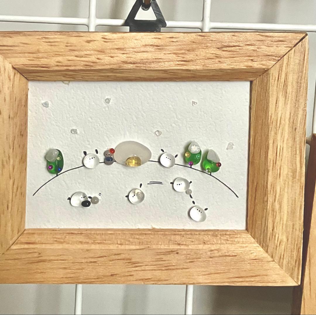 ハンドメイド作品セット⭐︎シマエナガ　シーグラスアート