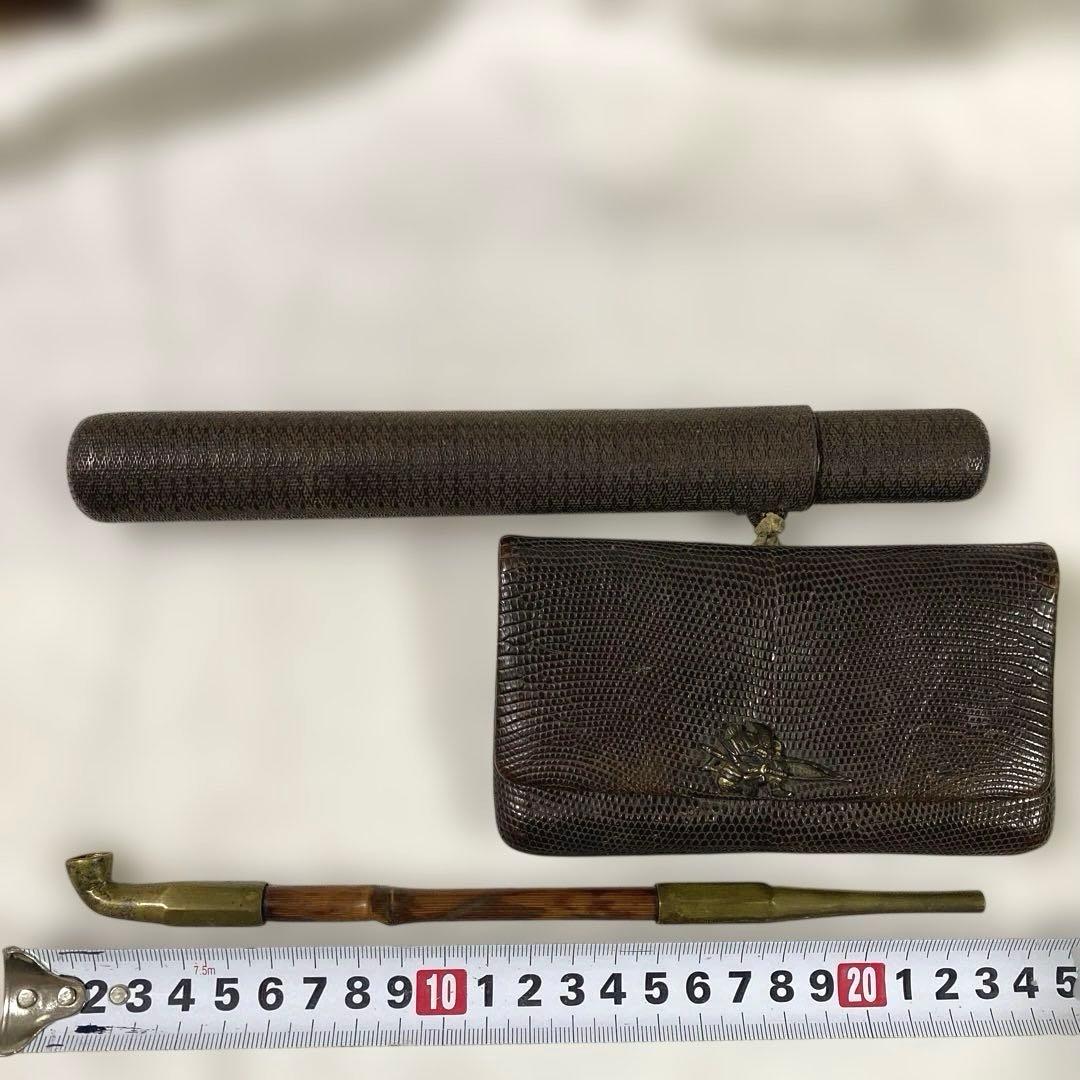 C-18 煙管　煙管入れ　叺　煙草道具　古道具　骨董品　時代物　美術品　工芸品