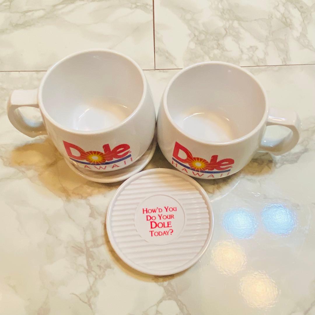 レア【Dole HAWAII】ドールハワイ蓋付きマグカップ2個セット ビンテージ
