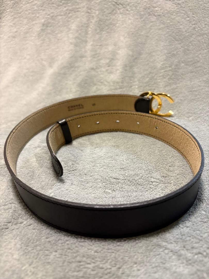 ☆ サリア ☆ CHANEL 黒 レザー ベルト
