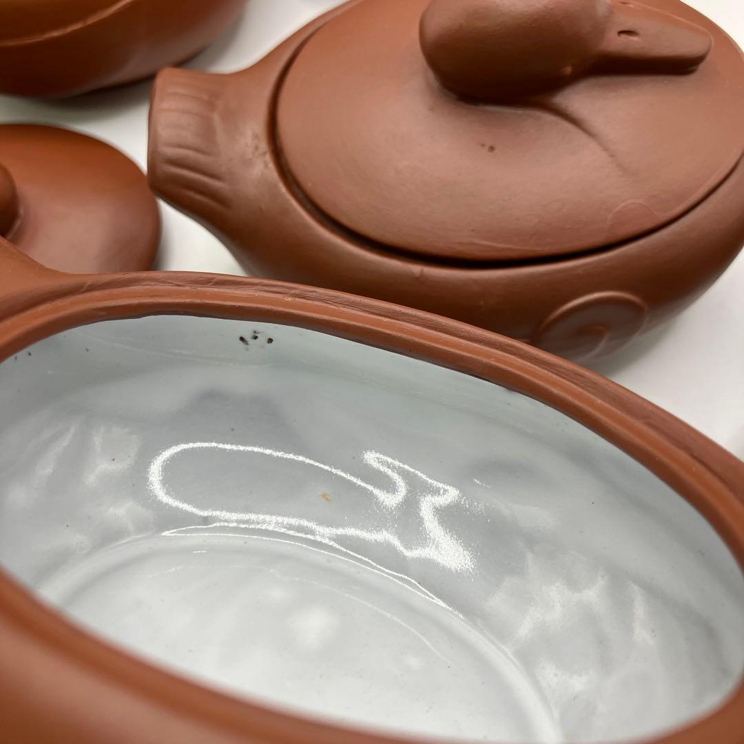 鴨　耐熱土器　朱泥　茶碗蒸し　蓋付小鉢　業務用　小鉢　六客