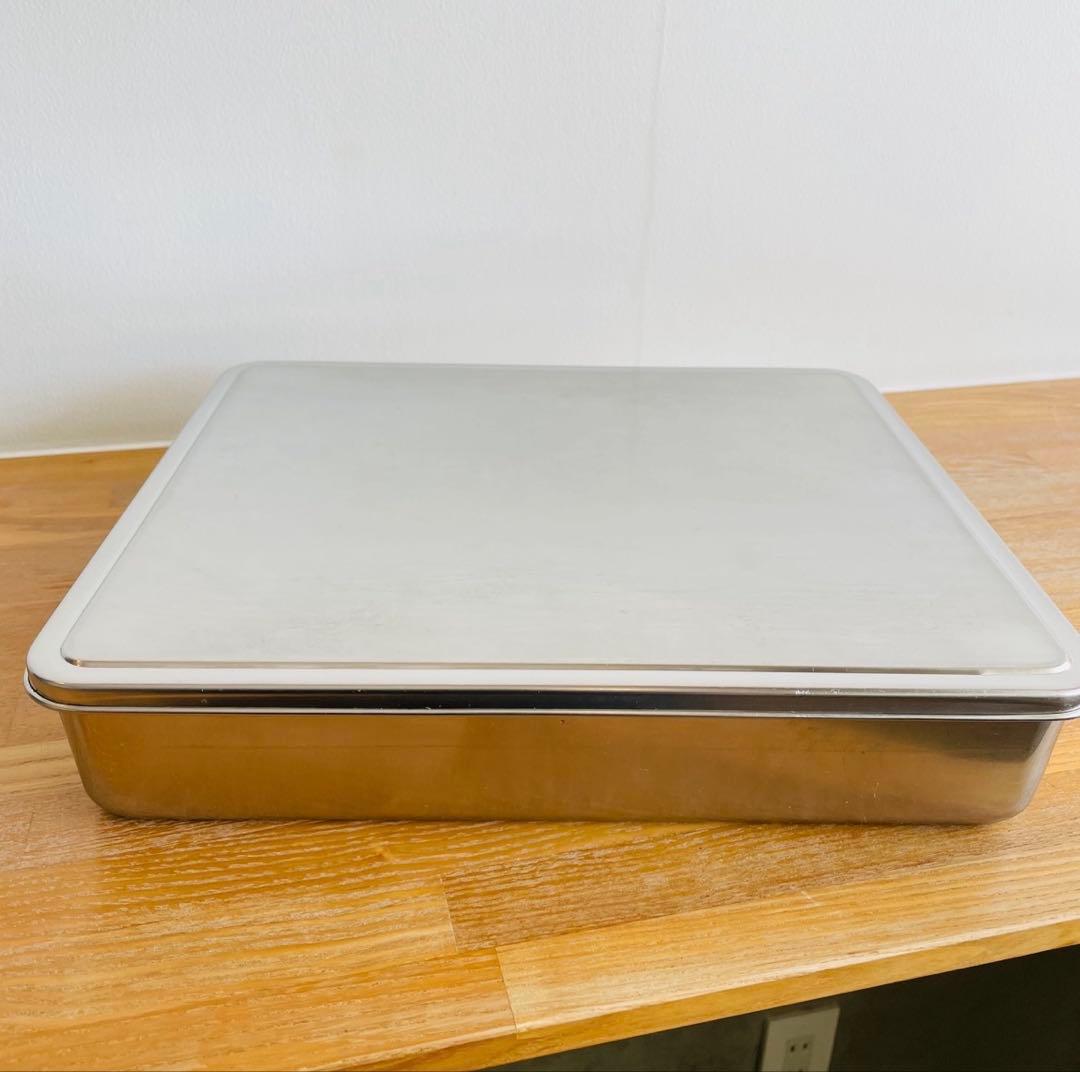 【業務用】ステンレス 食材容器 蓋付き 6分割 33cm バット