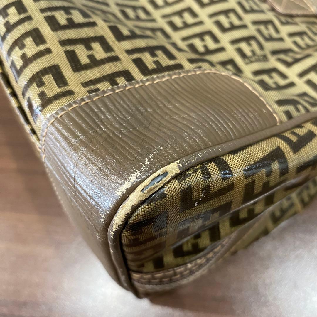 希少【Fendi】オールドフェンディ FFロゴ ズッキーノ ハンドバッグ