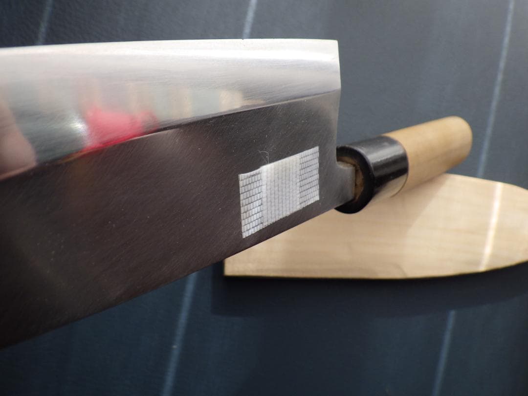 正義作★出刃包丁・本水牛天然木柄★㊨手研ぎ済み・堺打刃物▲記名有▲