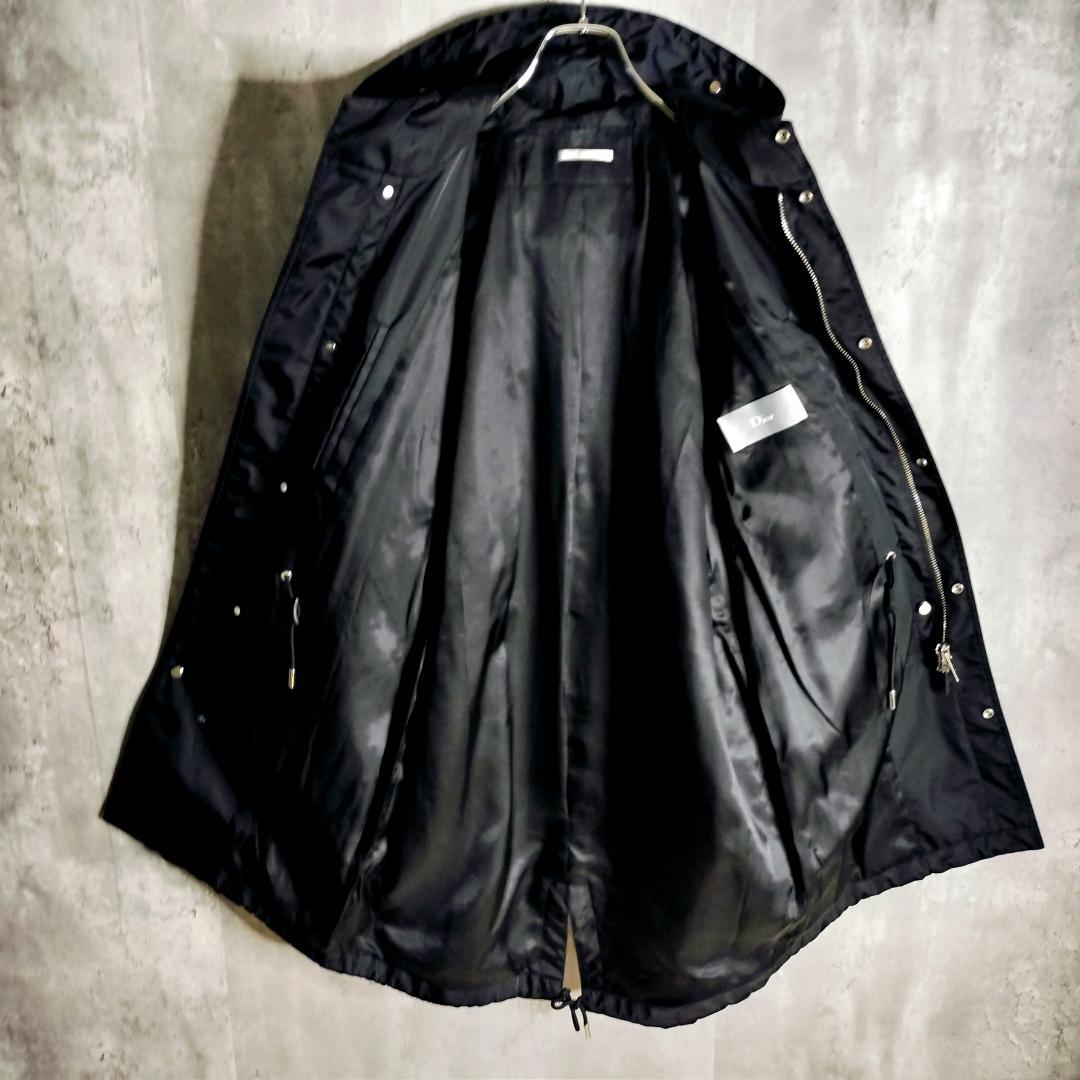 【美品・クリス期】ディオールオム モッズコート サークルロゴ刺繍 48 L 黒