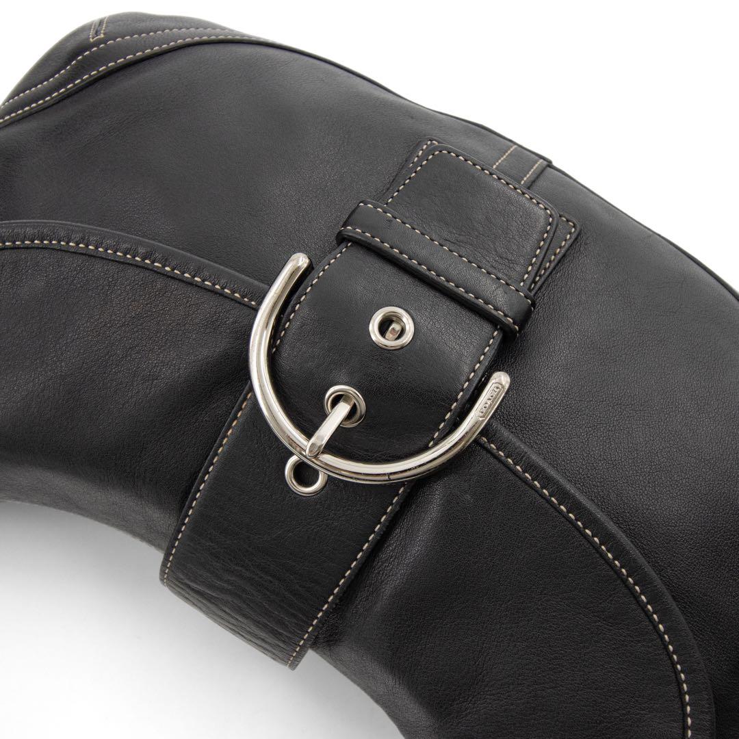 A076【美品】COACH／コーチ　ソーホー　ハンドバッグ　レザー　ブラック