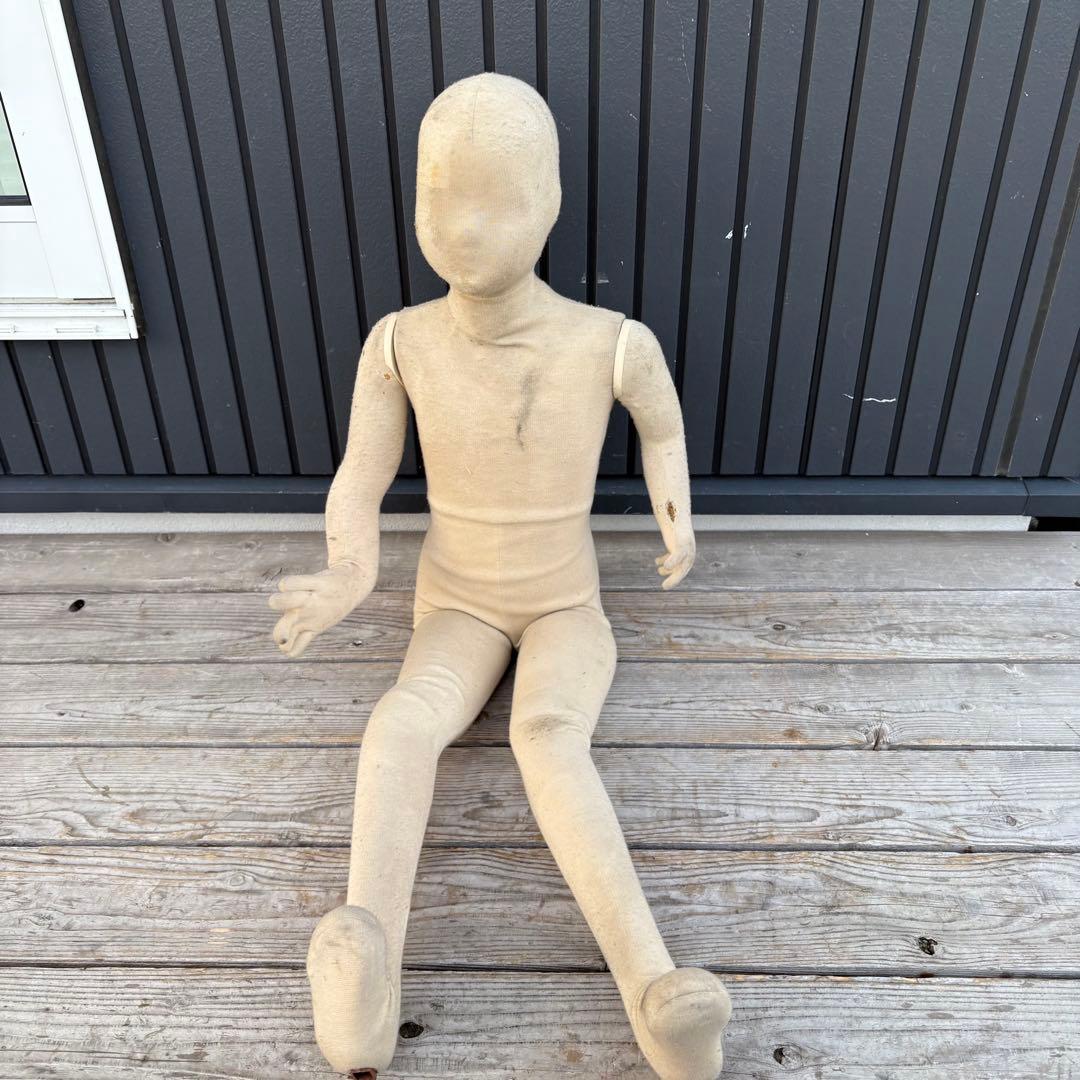 昭和レトロ 布製 子供マネキン 可動式トルソー 人体モデル 店舗什器ポージング