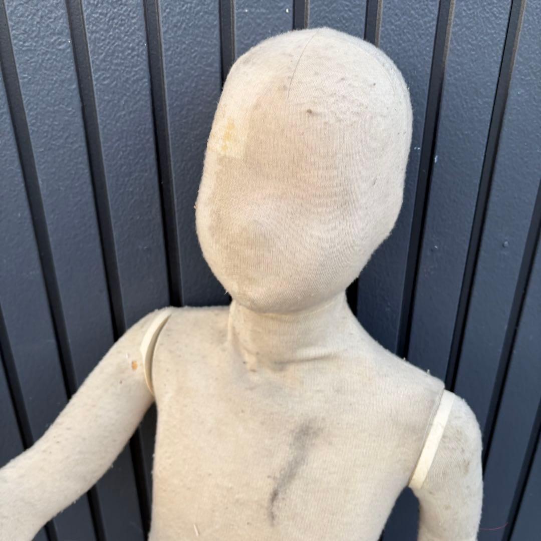 昭和レトロ 布製 子供マネキン 可動式トルソー 人体モデル 店舗什器ポージング