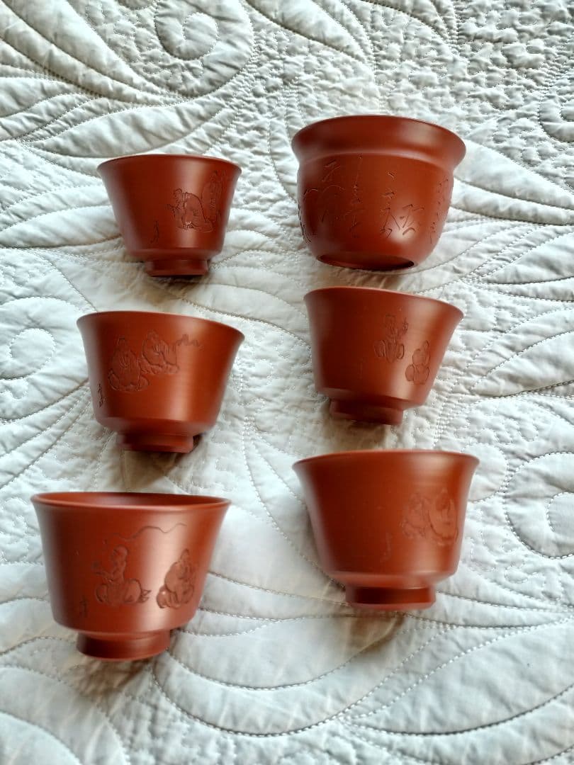 常滑焼　吉川秀樹　朱泥　茶器セット