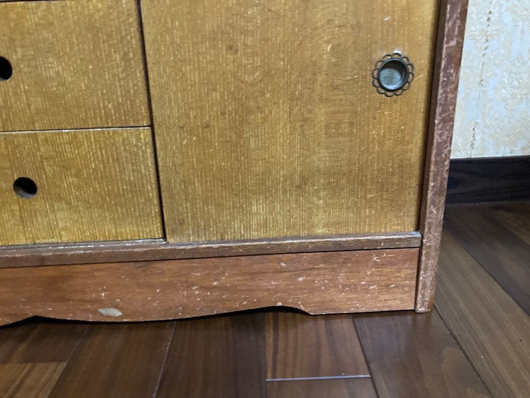 送料込【昭和レトロ アンティーク】本棚 ブックシェルフ 透かし彫り